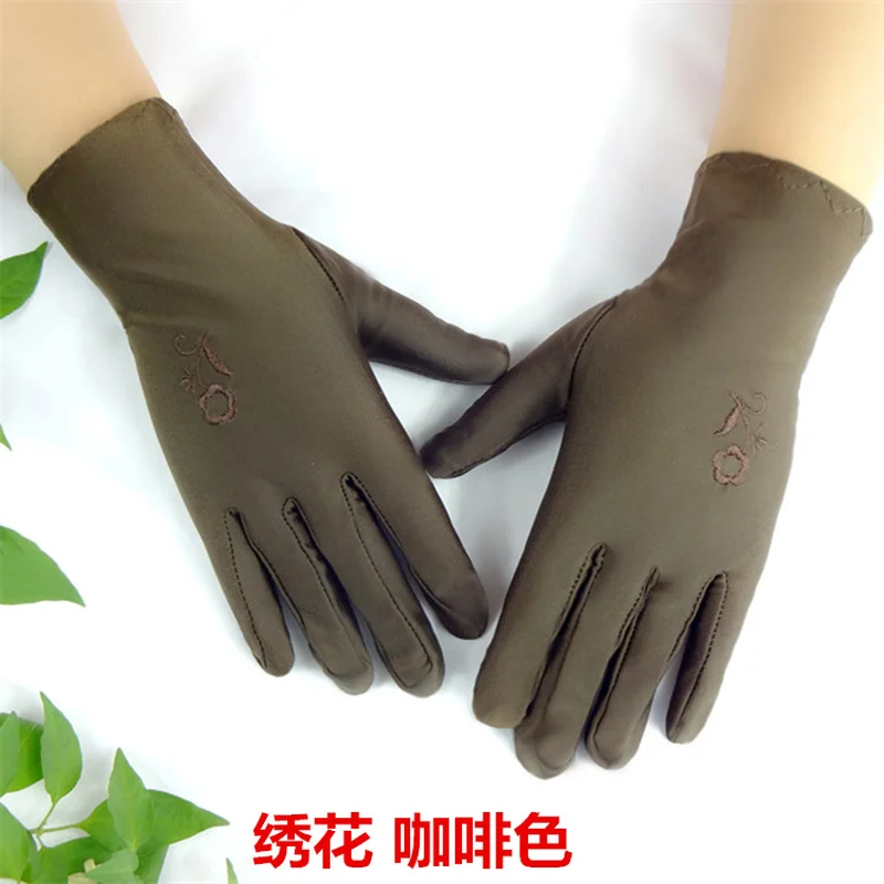 2019 весна лето женские перчатки одноцветные вышитые варежки для девушек Высокие