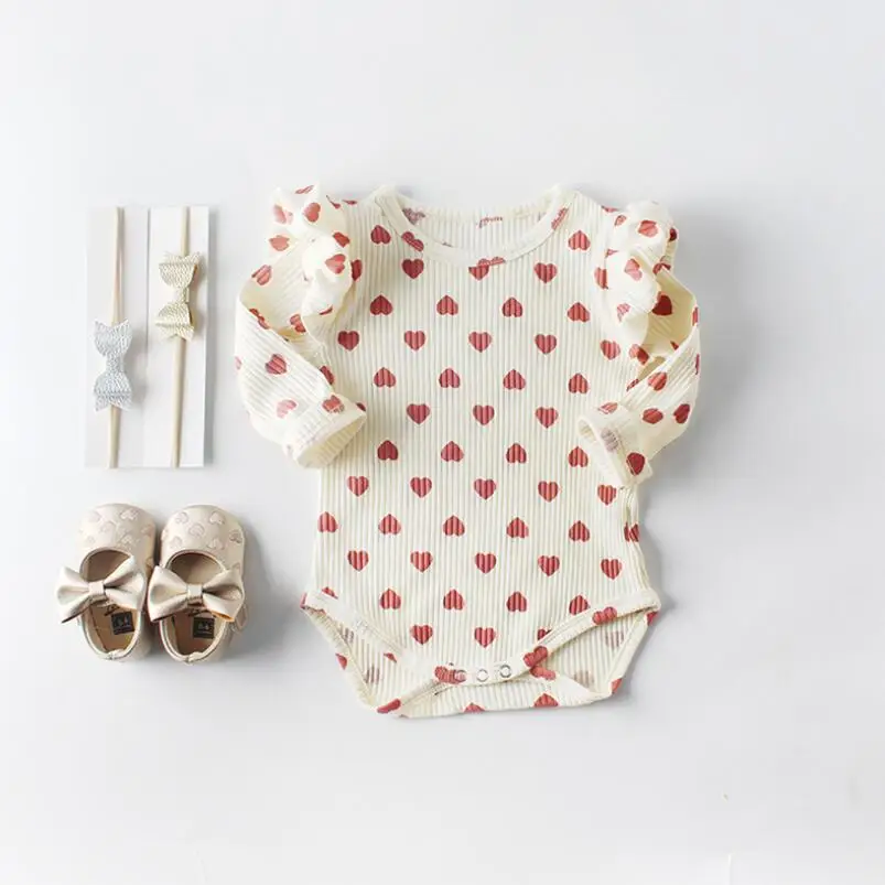 Одежда для маленьких девочек близнецов боди новорожденных детская одежда с - Фото №1