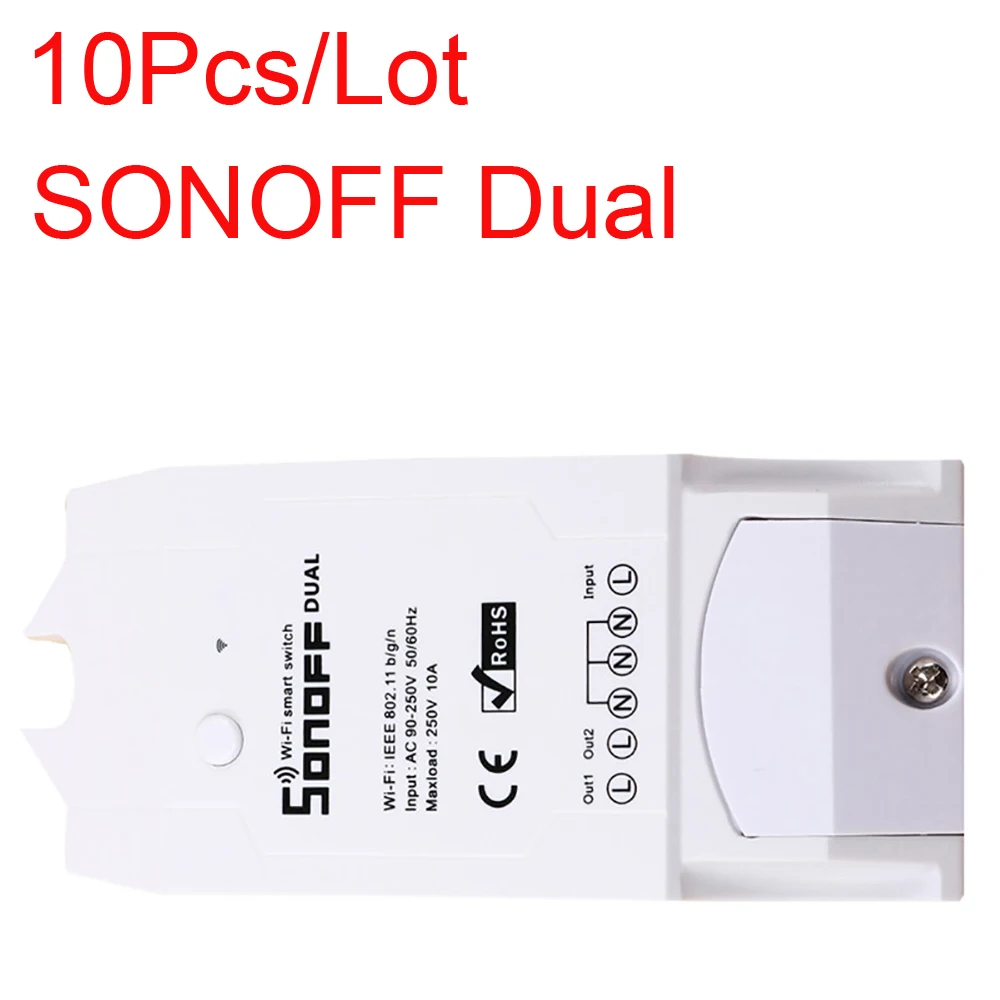 Высветильник ель света Sonoff Двухкнопочный с поддержкой Wi Fi 10 шт.|cable winder|cable protector