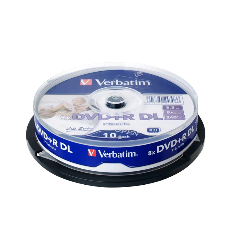 Verbatim DVD+ R DL 8,5 GB 8X10 Pk шпиндель белый широкий струйный для печати записываемый для медиа-дисков двухслойный Пустой компактный