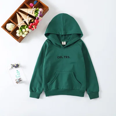 Thin Green sweatshirt For Girls Children's Hoodies For Boys Red/Yellow/Green Pullover Thick Girls/Boys Sweater Kids Clothes DC125 - Цвет: Thin Green