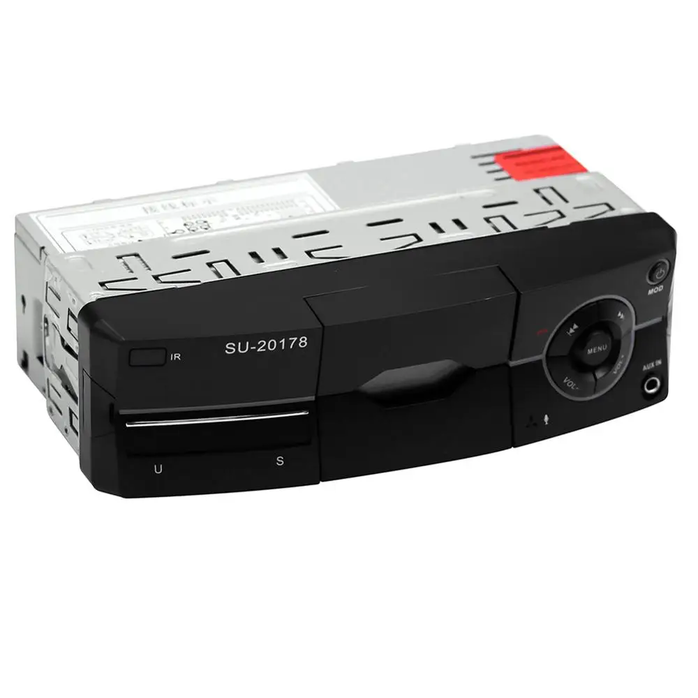 black Автомагнитола 1 Din MP3 плеер Стерео Авторадио мультимедийный плеер Bluetooth FM пульт дистанционного управления Handsfree звонки USB SD cardIn-Dash - Цвет: black