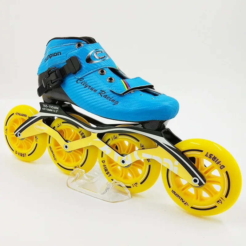 4x100MM wheels Скоростные роликовые коньки из углеродного волокна профессиональные соревнования коньки 4 колеса конькобежный спорт 4x100 4x110 мм красный синий желтый - Цвет: 4x100MM wheels