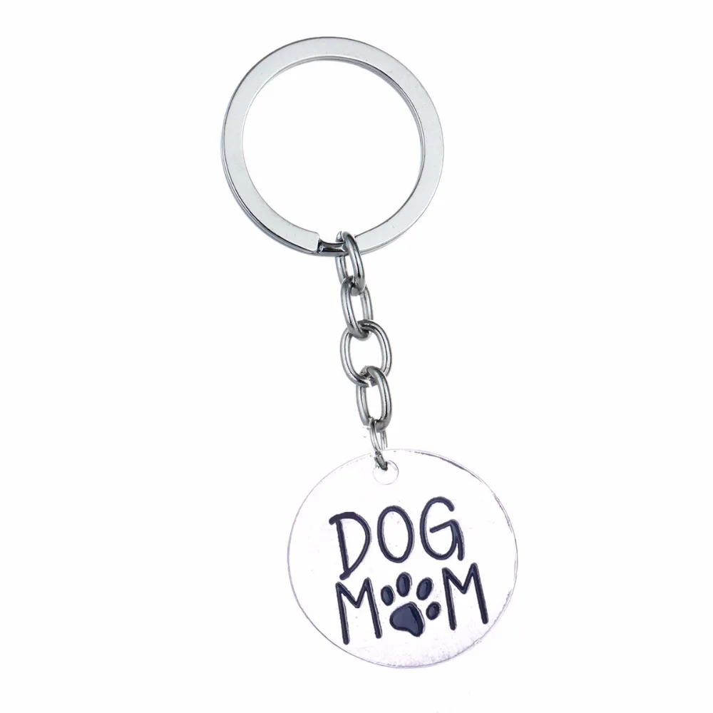 

Bespmosp 12PC/Lot Dog Mom Pet Paws Pendant Keychain Keyring Women Mommy Family Love Charm Chain Jewelry Mother's Day Gifts