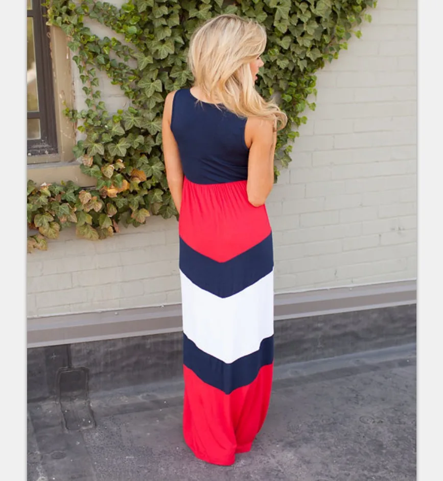 Летний хит цвет платье без рукавов шить большие в полоску для мамы или ребенка