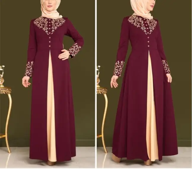 Женское платье-Кафтан Abaya в Дубае элегантное платье с цветочным принтом и