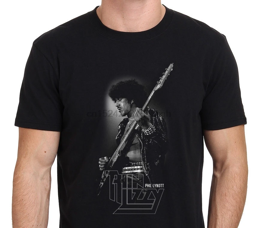 Thin Lizzy Phil Lynott Ретро Рок Черная Футболка размер S 3xl классический хлопок для мужчин круглый воротник короткий рукав серый стиль