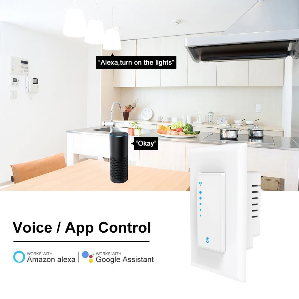 Умный диммер переключатель WiFi светильник Диммер США штекер SmartLife приложение