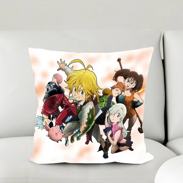 Seven Deadly Sins аниме персонажи 45*45 см квадратная подушка чехол s #40429|seven deadly sins anime|pillow
