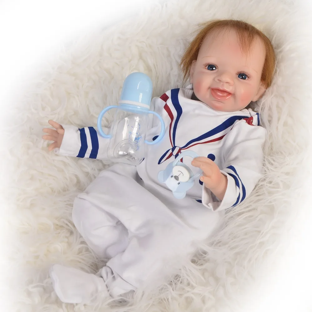 

22 дюйма модные силиконовые виниловые очаровательные детские куклы Reborn Bebe Realista 55 см Высокое качество модные куклы для новорожденных реалист...