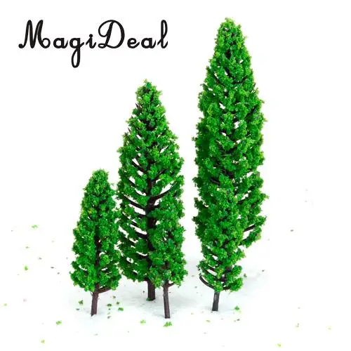 MagiDeal 10 шт. 1/50 масштаб зеленый поезд набор пейзаж пластик Модель Дерево для дома