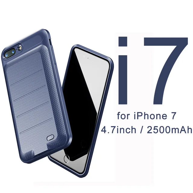 i7 2500 Blue Baseus Портативный Power Bank Телефон чехол Зарядное устройство Защитный чехол на айфон 6 6s 7 7Plus 3650mAh Power Bank для айфон - Цвет: i7 2500 Blue