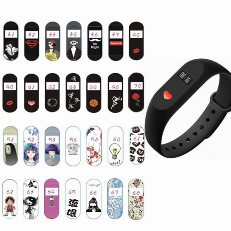 5 шт. Защитная пленка для экрана Xiaomi Mi Band 2 противовзрывная цветная камуфляжная