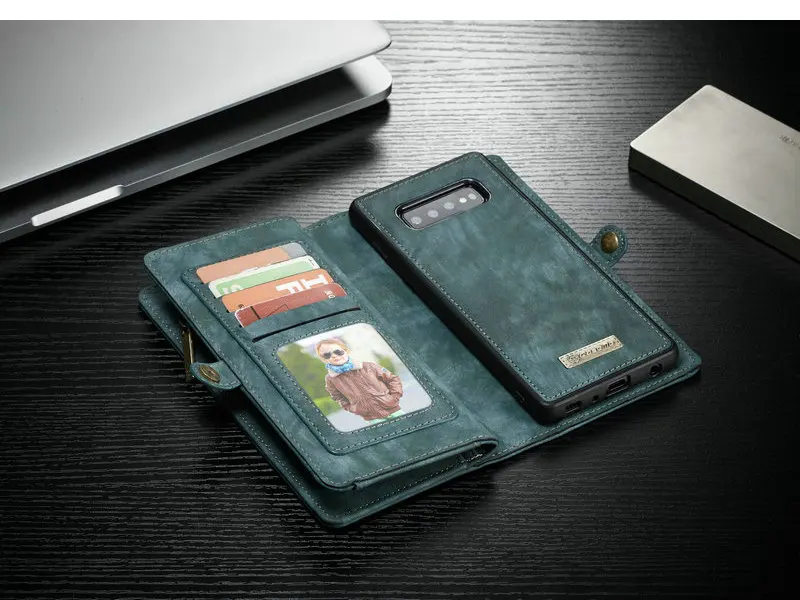 Кошелек на молнии чехол для телефона для samsung Galaxy S10 многофункциональный съемный чехол с отделениями для карт для Galaxy S8 S9+ Note 8 9 S10 e Plus