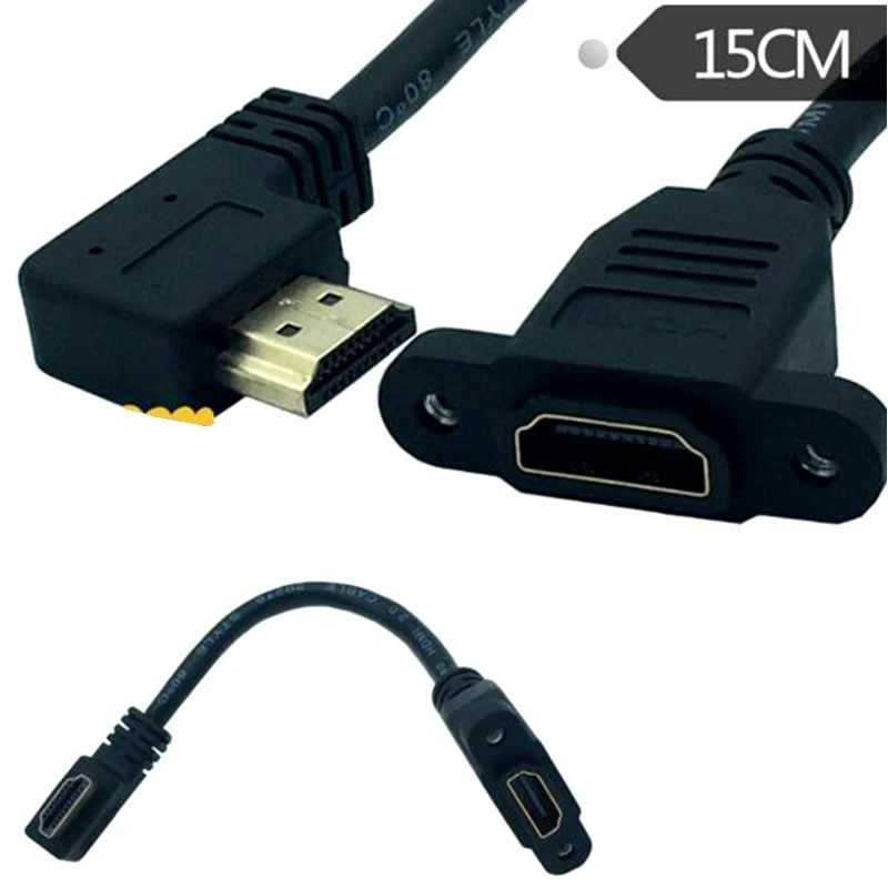 15 см HDMI 2.0 4K * 2k кабель 60 Гц 2 0 в v2.0 правый левый вверх вниз угол Панельное крепление