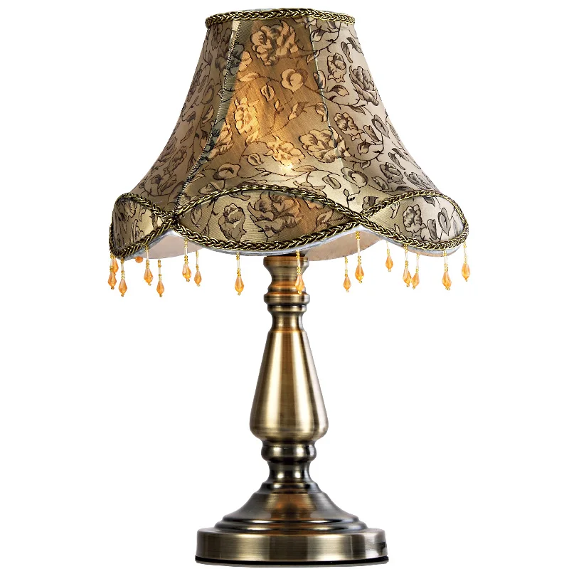 Роскошные бусины подвесной Бронзовый Кабинет Настольная лампа Европейская