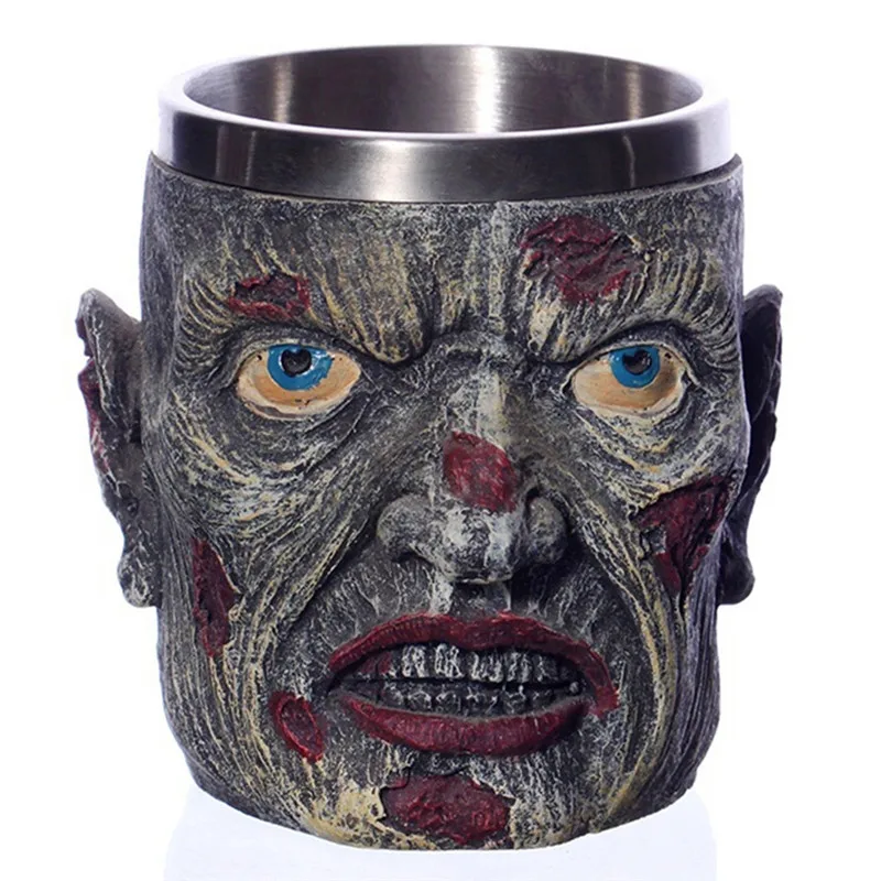 Zombie Mug 3d Дракон кружка крутая Череп Зомби пивная кружка для кофе пивной чай нержавеющая сталь Персонализированная чашка домашняя вечерние креативный подарок для мужчин - Цвет: Zombie Mug