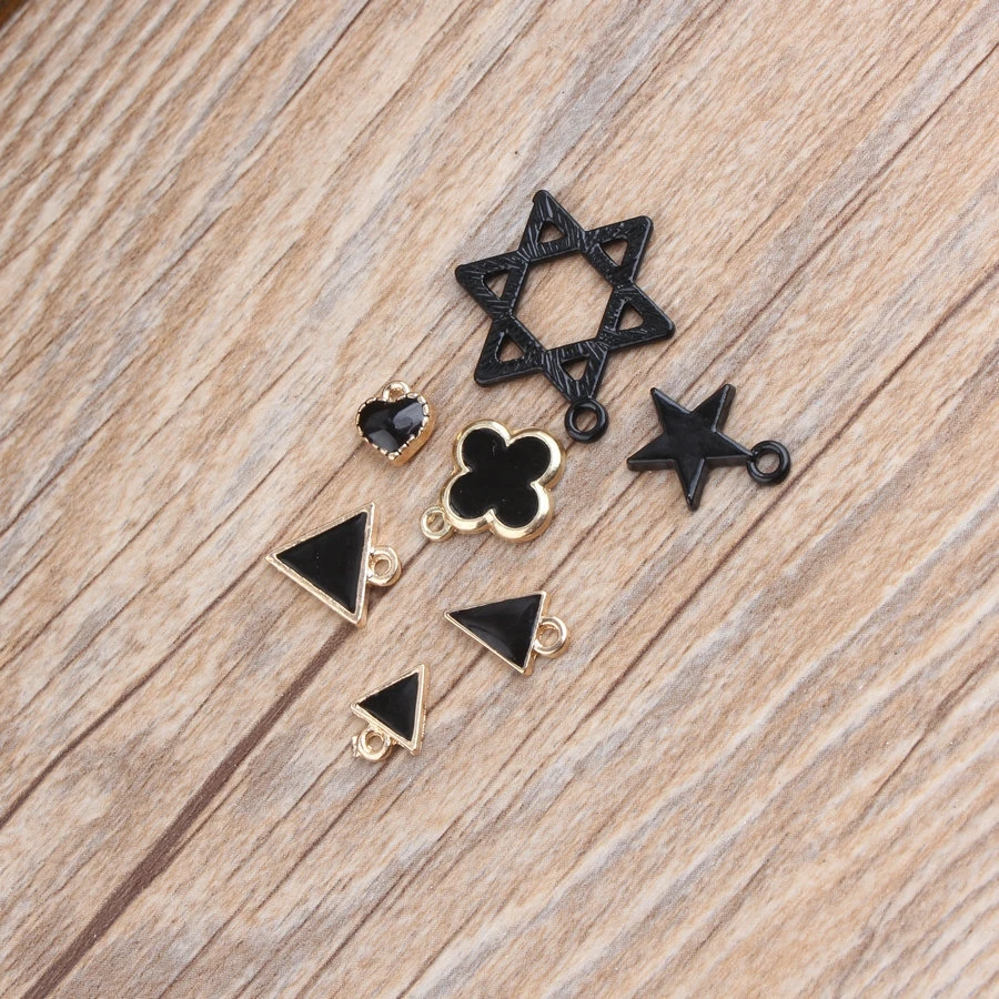 7 шт./лот высококачественные подвески из черного сплава с дизайном треугольные в