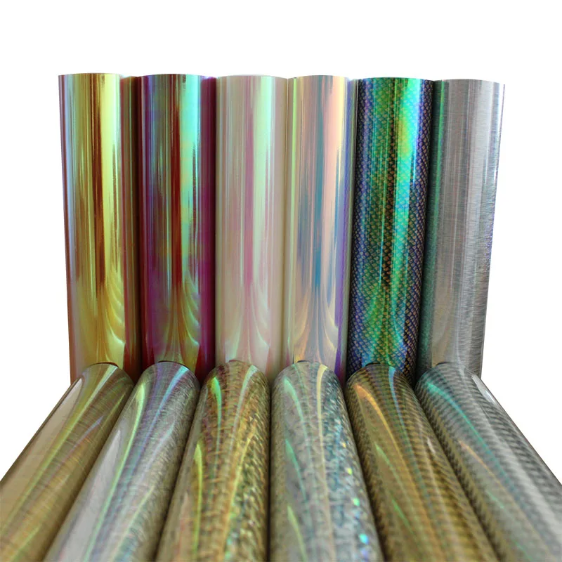 Free shipping 1 sheet 25cmx100cm Snake skin colorful Laser Heat Transfer Vinyl Hologram PVC Press Tshirt Iron On HTV