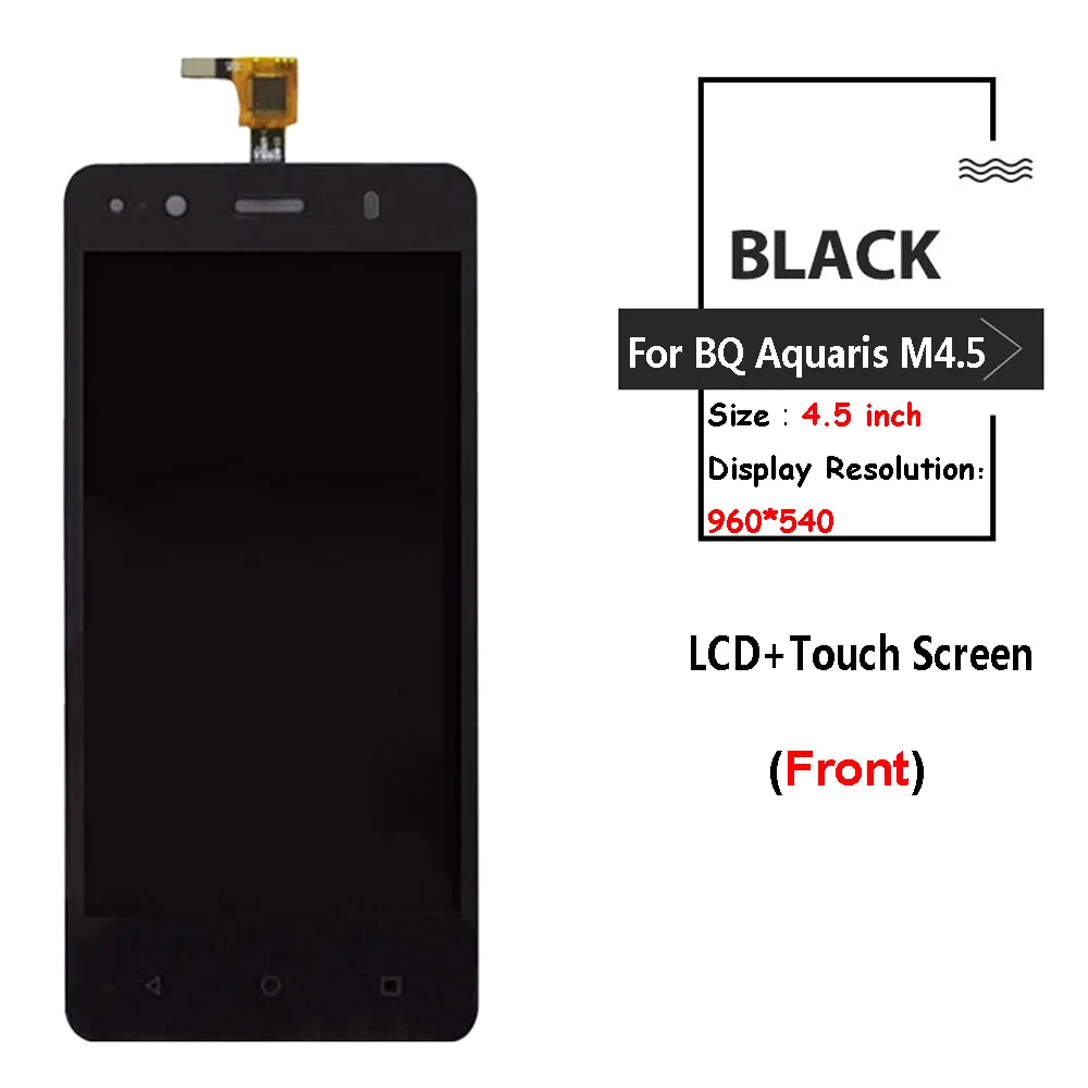 Черный/белый для BQ Aquaris M4.5 ЖК-дисплей + сенсорный экран стеклянная панель
