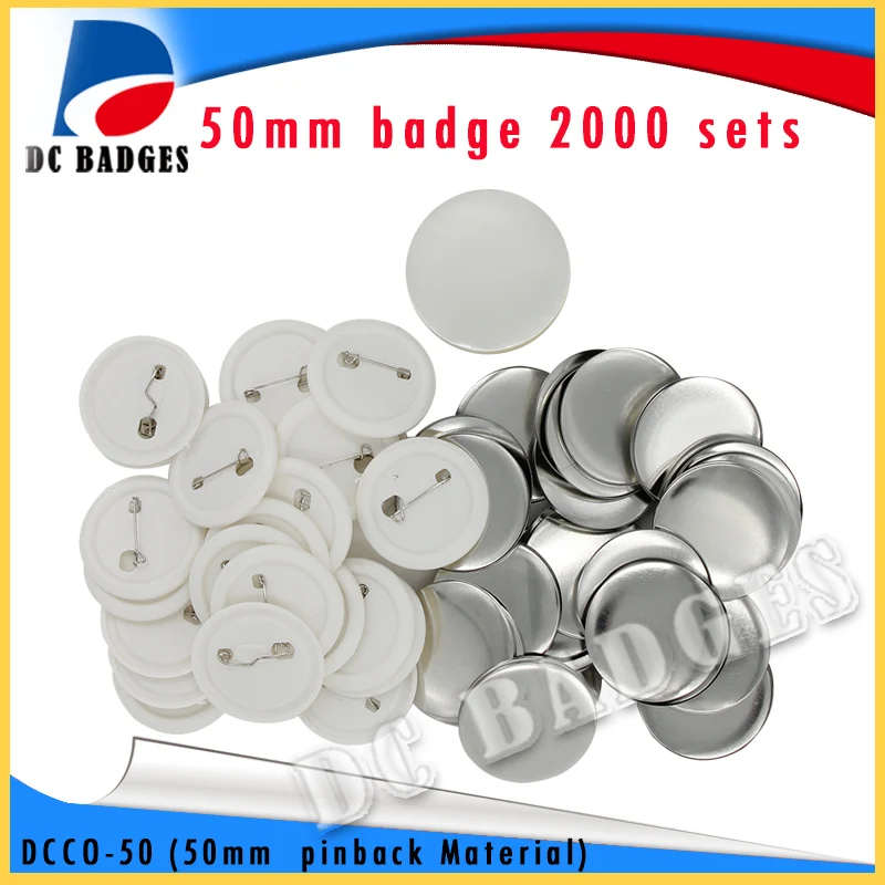 

Factory Hot Selling 2"(50mm) 2000sets Plastic Pinback Badge Material