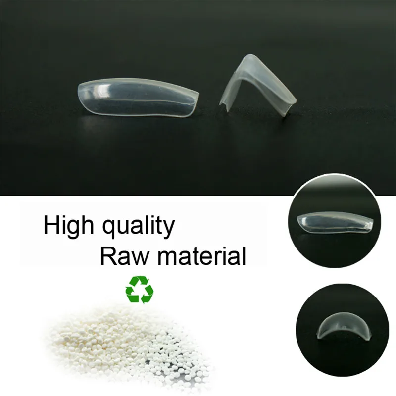 500 шт. полное покрытие Короткие L образные изогнутые накладные ногти Типсы