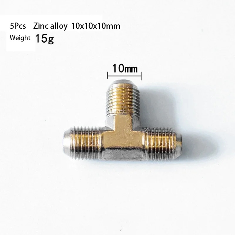 5Pcs 10x10x10mm 1 шт. 3 порта обратный клапан латунный внутренний/наружный обратный клапан/обратный клапан Соединитель Инструмент для воздушного компрессора высокая твердость - Цвет: 5Pcs 10x10x10mm