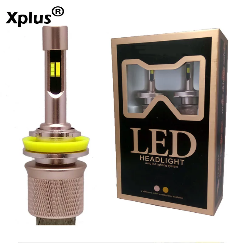 

Xplus Double Color Yellow White 3000K 6000K 9600lumens 4800Lm*2pcs Car LED Headlight Kit H1 H3 H4 H7 H9 H11 9004 HB1 HB3 HB4