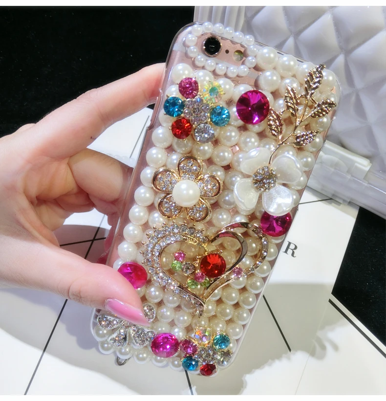 Love heart Phone Case For Blackberry Keyone Key2 DTEK60 DTEK50 DTEK70 Diamond Flowers Back Cover Hard Cases |