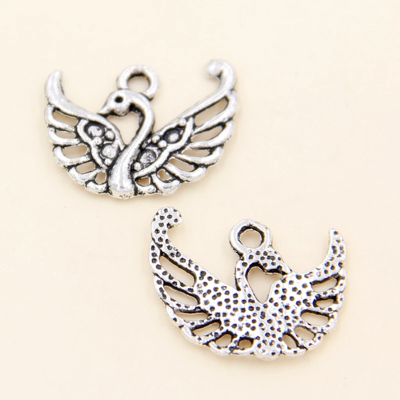 

Wholesale 55Pcs Tibetan Silver Animals Swan Charms Pendants 18x14mm