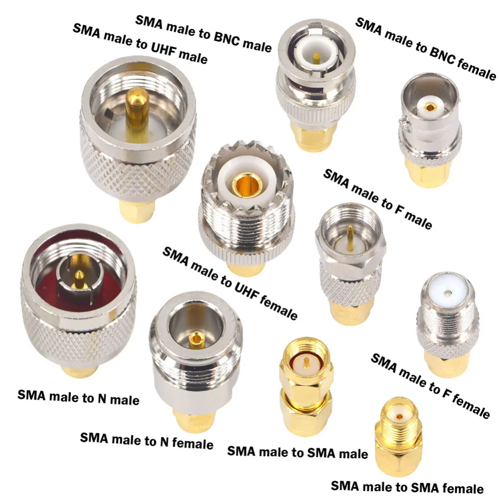 SMA папа BNC N F UHF Тип комплекты разъемов RF адаптер 10 тип