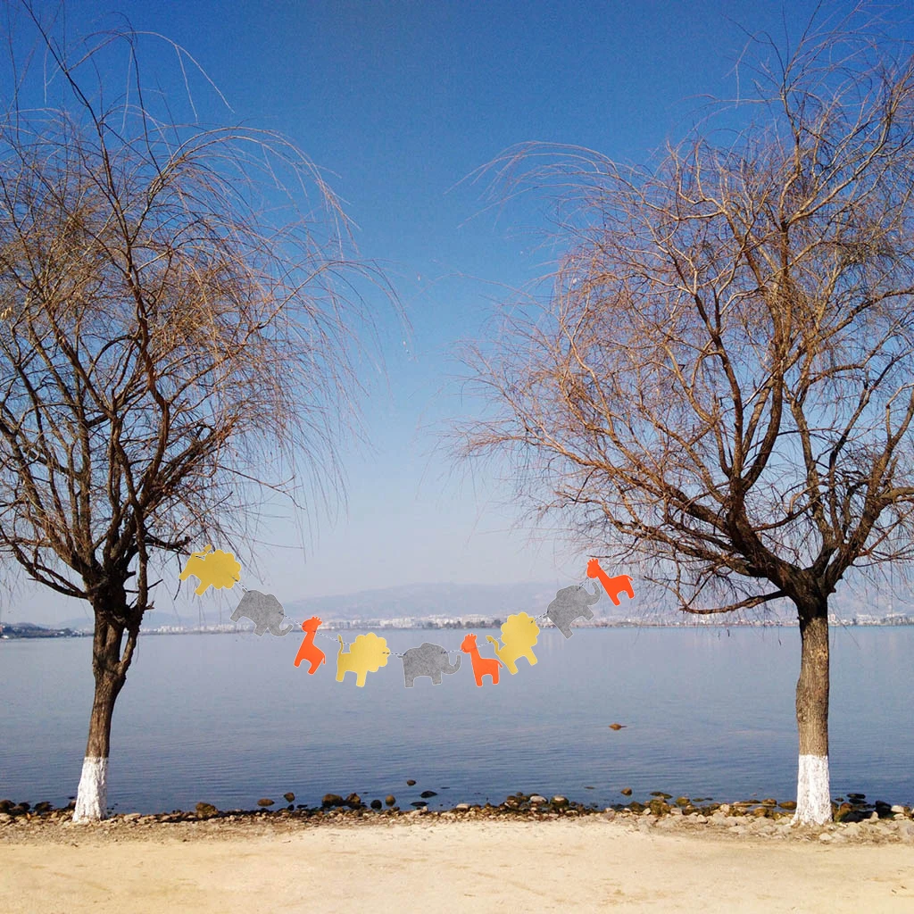 Фетровая ткань животное баннеры Висячие Детские вечерние на день рождения