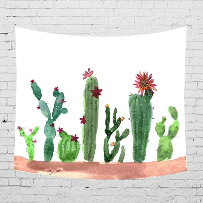 Цветочный Кактус акварельные Висячие настенные гобелены Мандала богемный