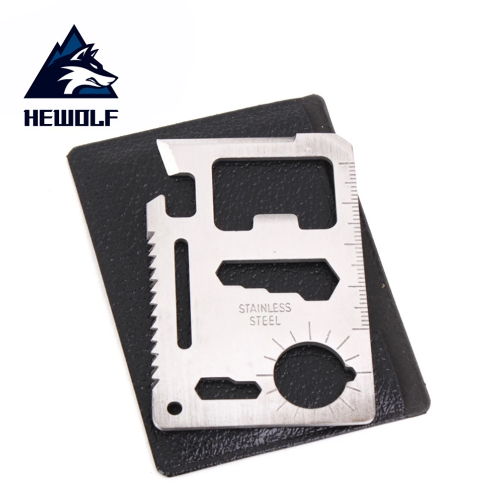 Camping Survival Tool Army Sliver Stainless Steel SOS Rescue Outdoor Tools Multi-functiona Credit Card Gadgets | Спорт и развлечения