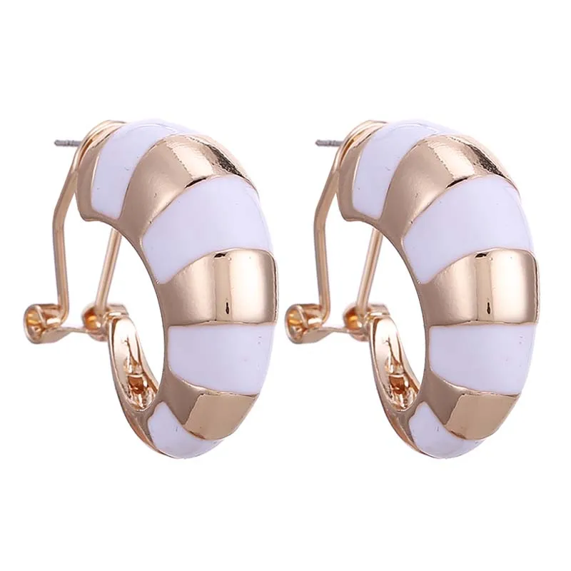 E1052 White Sehuoran Oorbellen трендовые серьги-гвоздики из сплава для женщин, блестящие свадебные ювелирные изделия, богемные серьги с капельным маслом, вечерние серьги - Окраска металла: E1052 White