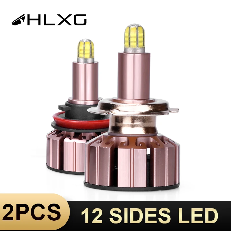 HLXG para Авто H1 H3 h7 H8 H9 H11 9005 9006 880 5202 9012 лампы фары из компактной стали автомобильные