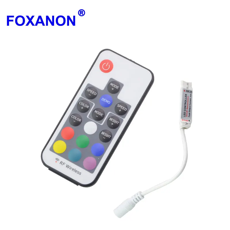 Беспроводная светодиодная лента Foxanon DC 5-24 в 12 а 17 клавиш радиочастотный пульт