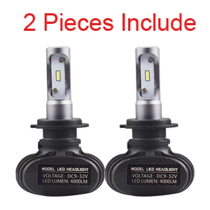 2pieces include 2x H7 светодиодный лампы H4 авто фары 9005 9006 H3 H13 H8 880 H27 9004 9007 H11 светодиодный H1 S1 50 Вт 8000LM 6500 к автомобильной лампы - Испускаемый цвет: 2pieces include