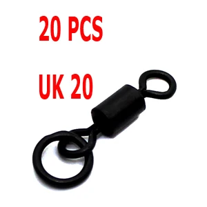 20PCS-UK20 20 шт. рыболовный крючок для ловли карпа с кольцом, Быстросменные Вертлюги для ловли карпа, рыболовные аксессуары, рыболовные терминальные снасти, Pesca - Цвет: 20PCS-UK20