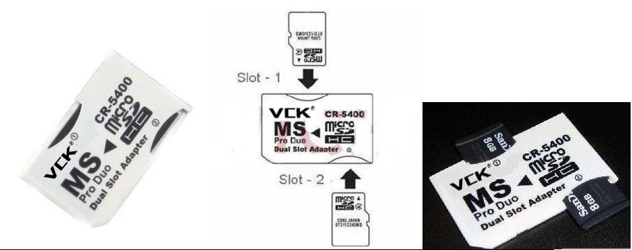 VCK Высокое качество двойной Micro SD TF для карты памяти MS Pro Duo адаптер CR 5400 CR5400|ms pro duo