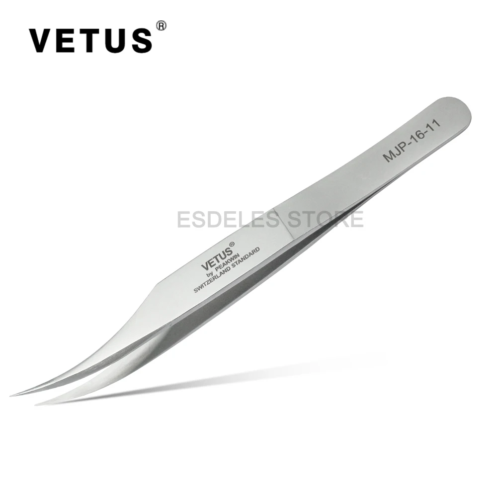 VETUS High-Precision Stainless Steel Tweezer Antimagnetic Ultra Rigidity Tweezers For Makeup Phone PC Repair Tool MJP-16-11 | Инструменты