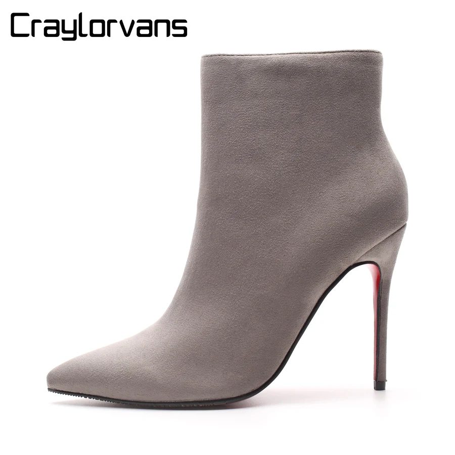 Craylorvans/ботинки на высоком каблуке с красной подошвой женские ботинки осень зиму