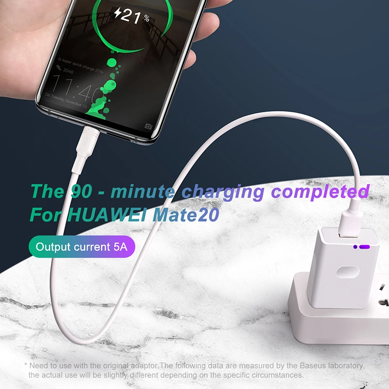 Baseus 5A USB Type C кабель для Huawei P30 Mate 30 Pro Supercharge Quick Charge 3 0 Быстрая зарядка Xiaomi 9 зарядное