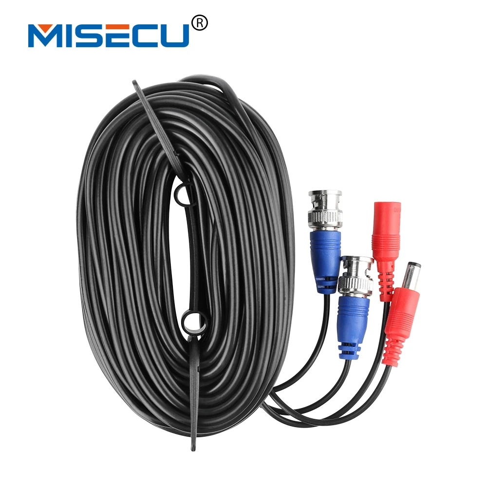 MISECU BNC кабель 18,3 м Мощность видео Plug and Play кабель для камеры системы видеонаблюдения