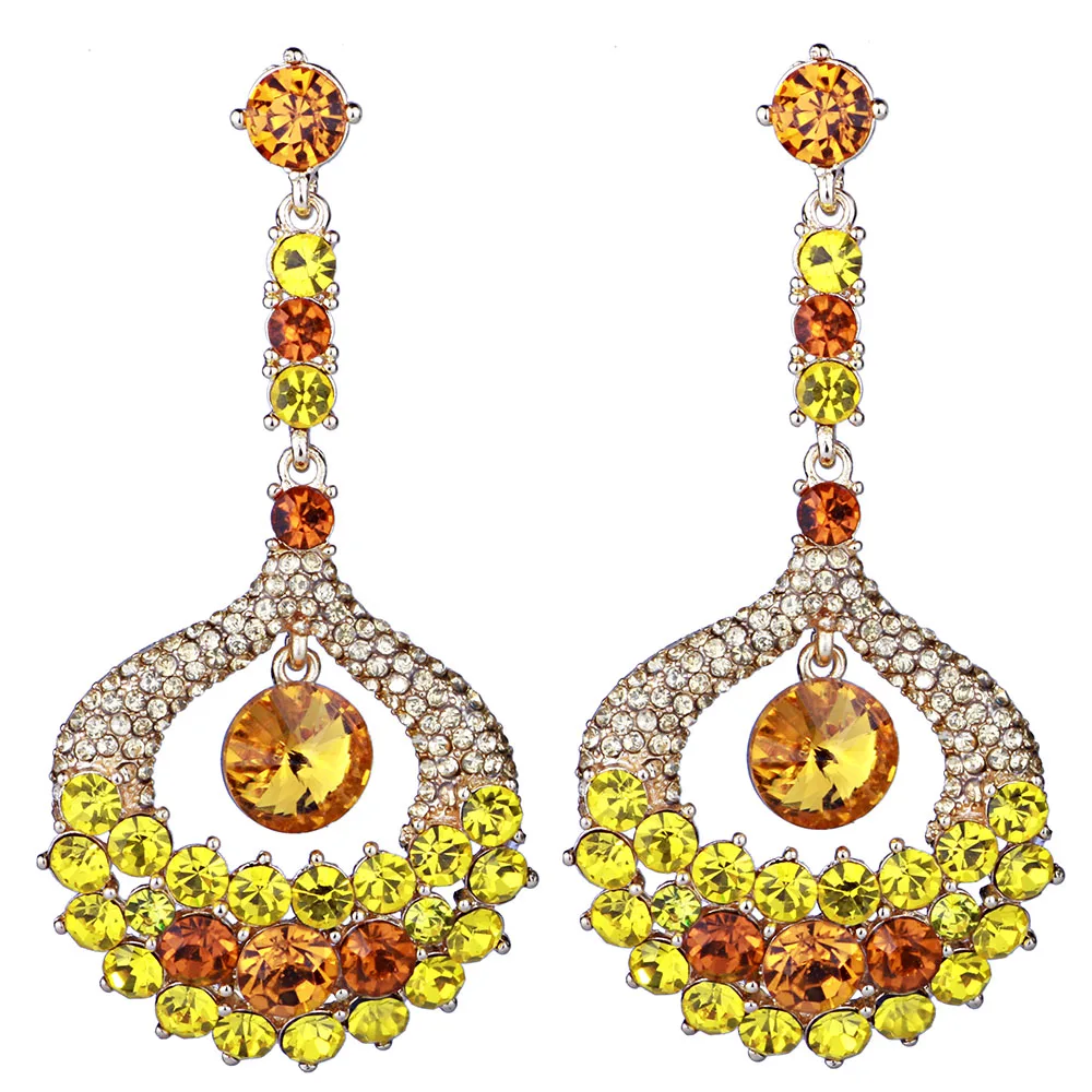 Женские серьги-подвески FARLENA длинные серьги с кристаллами и стразами для