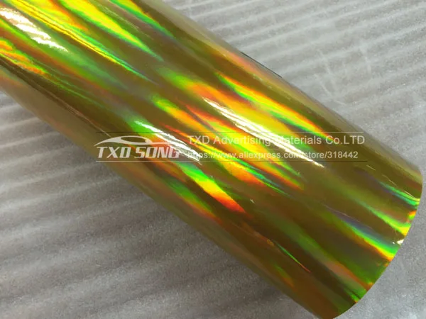 GOLD TXD горячий продукт голографическая радужная пленка фольга для Автомобиля Обертывание Винил 20*149 см/лот с бесплатной доставкой - Название цвета: GOLD