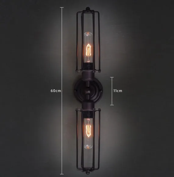 Ретро Лофт Декор двойное настенное бра Эдисона зеркальные настенные светильники