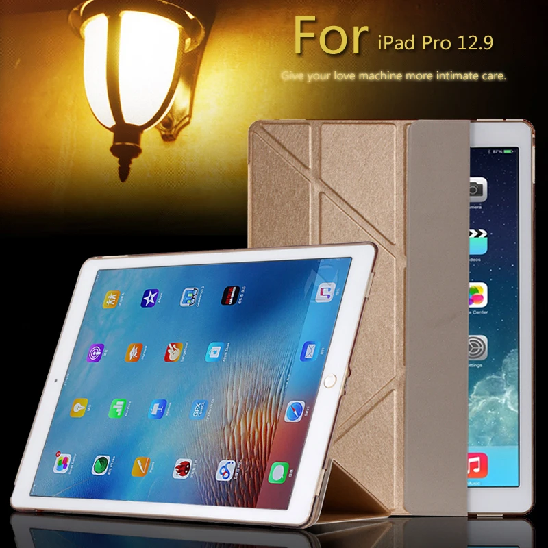 Супер тонкий Чехол подставка из искусственной кожи для Apple Ipad Pro 12 9 2015 2017 кожаный