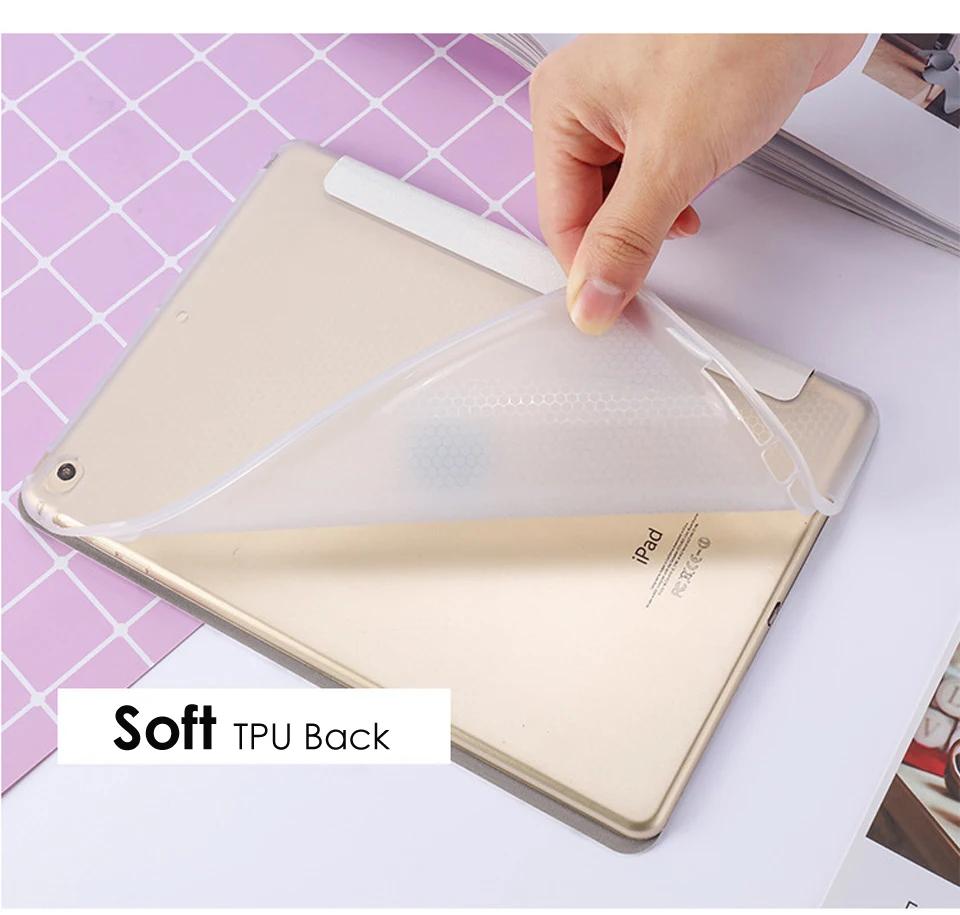 Чехол для fundas iPad pro 10,5 дюймов милый мультяшный принт PU+ мягкая задняя крышка из ТПУ для iPad pro 9," умный чехол с функцией автоматического пробуждения/сна