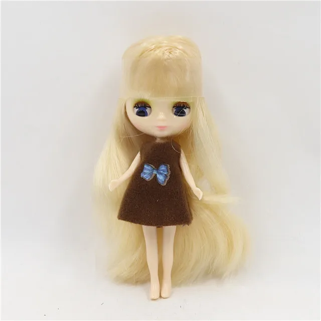 E Фабрика blyth мини-кукла 10 см BJD нормальная кукла тела, случайное платье - Цвет: E